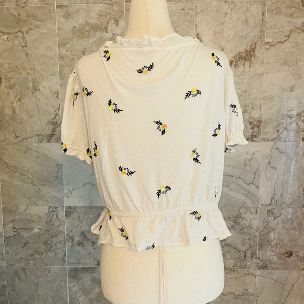 Free People Full Bloom Ruffle Neck Top - Picture 6 of 8